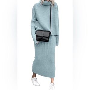 Sweater Skirt Set, Blue, Like New